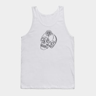 Skull With Blooming Flower Tank Top